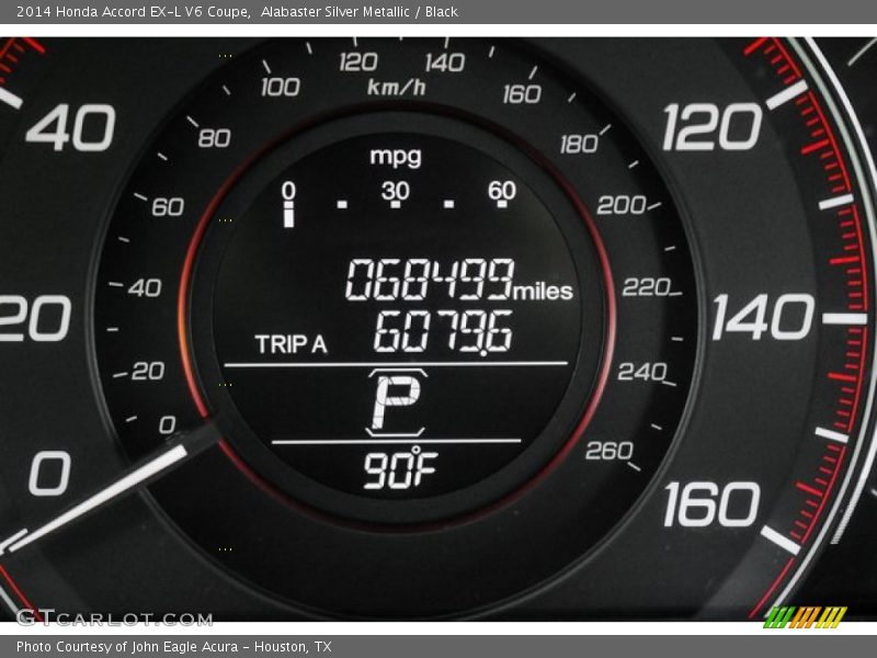 Alabaster Silver Metallic / Black 2014 Honda Accord EX-L V6 Coupe