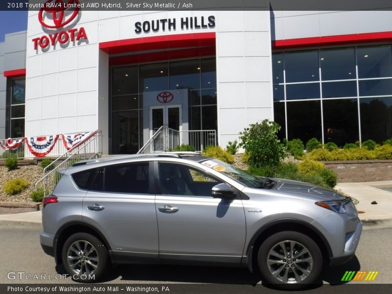 Silver Sky Metallic / Ash 2018 Toyota RAV4 Limited AWD Hybrid