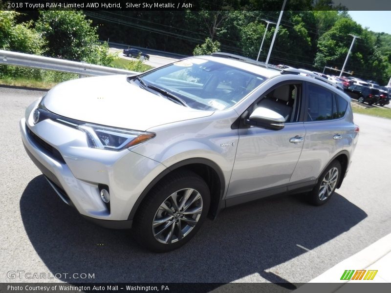 Silver Sky Metallic / Ash 2018 Toyota RAV4 Limited AWD Hybrid