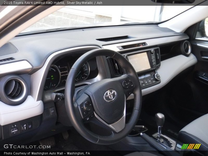 Silver Sky Metallic / Ash 2018 Toyota RAV4 Limited AWD Hybrid