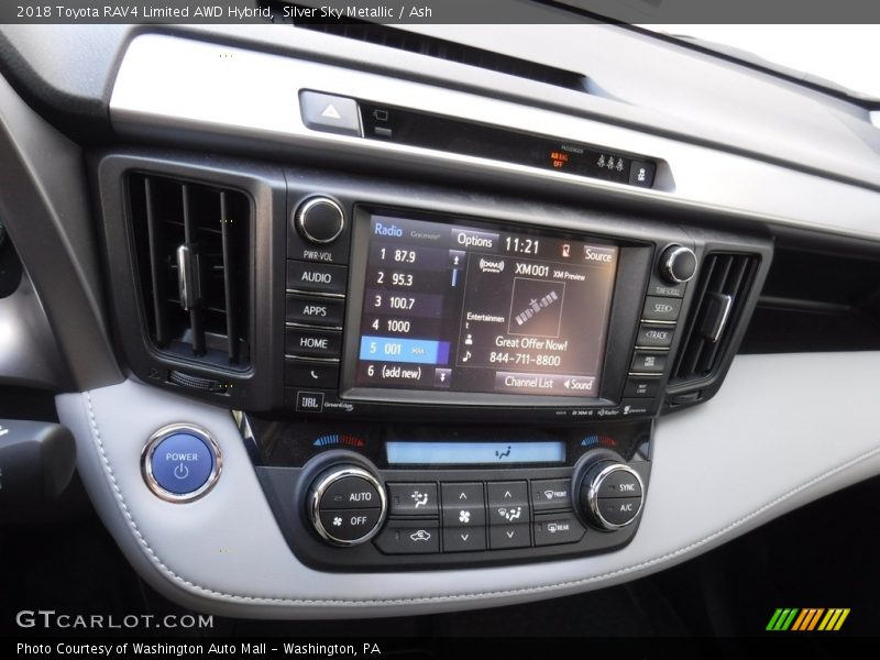 Silver Sky Metallic / Ash 2018 Toyota RAV4 Limited AWD Hybrid