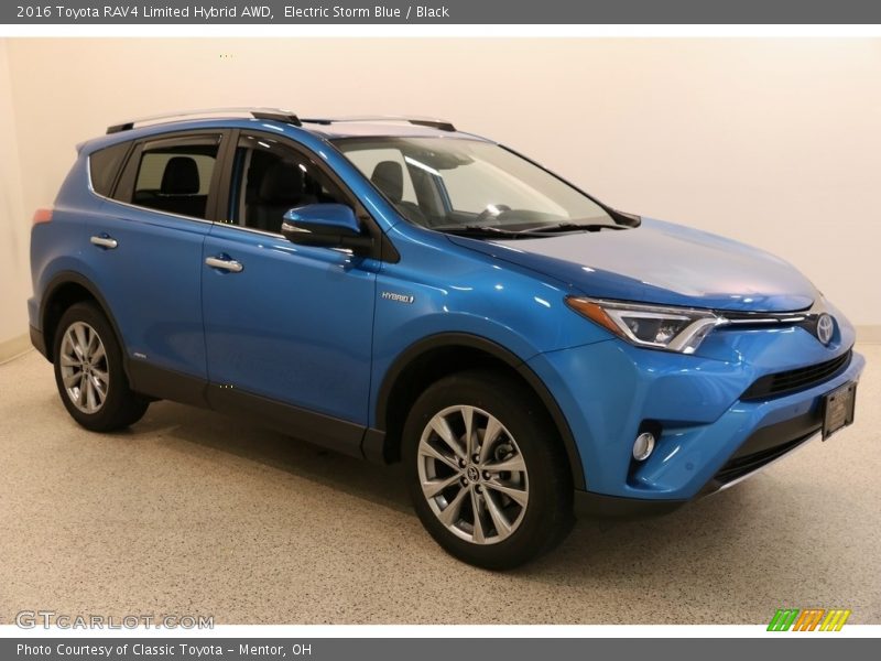 Electric Storm Blue / Black 2016 Toyota RAV4 Limited Hybrid AWD