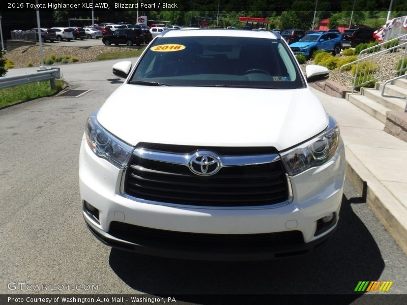 Blizzard Pearl / Black 2016 Toyota Highlander XLE AWD