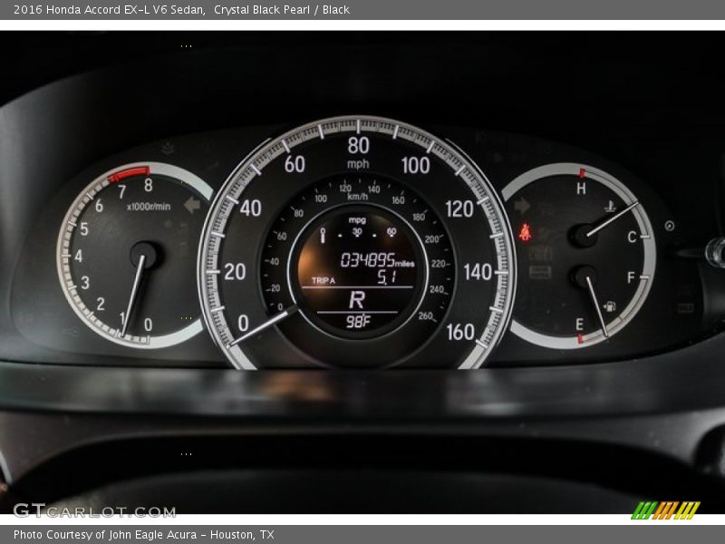 Crystal Black Pearl / Black 2016 Honda Accord EX-L V6 Sedan