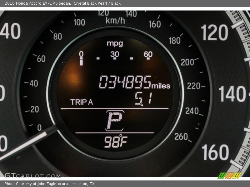 Crystal Black Pearl / Black 2016 Honda Accord EX-L V6 Sedan