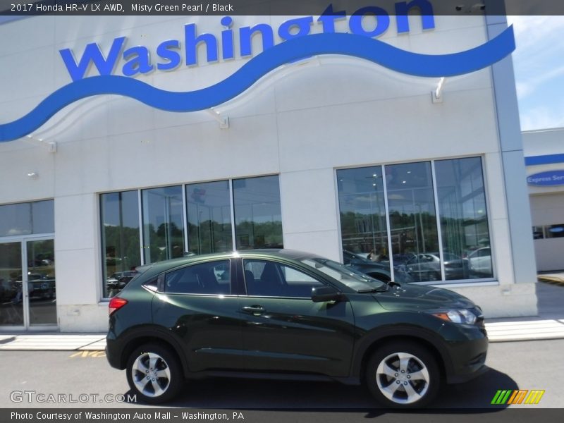 Misty Green Pearl / Black 2017 Honda HR-V LX AWD