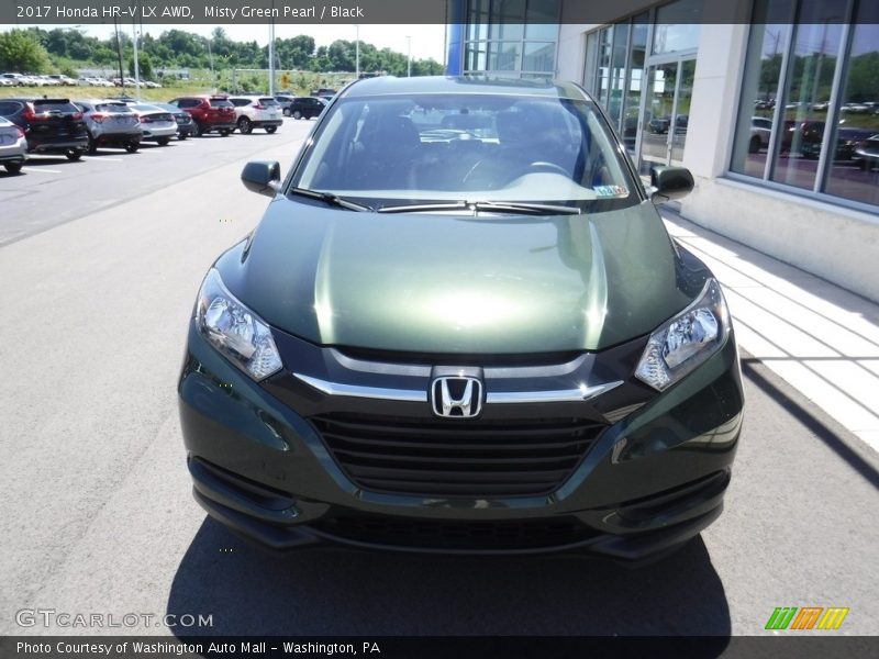 Misty Green Pearl / Black 2017 Honda HR-V LX AWD