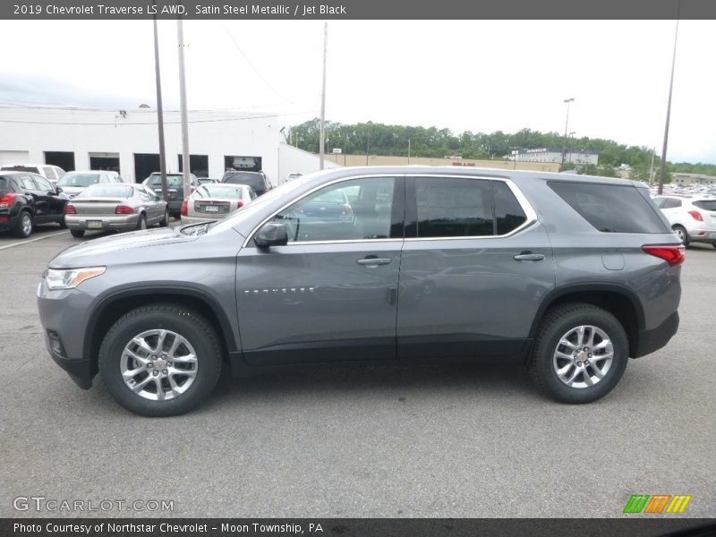 Satin Steel Metallic / Jet Black 2019 Chevrolet Traverse LS AWD