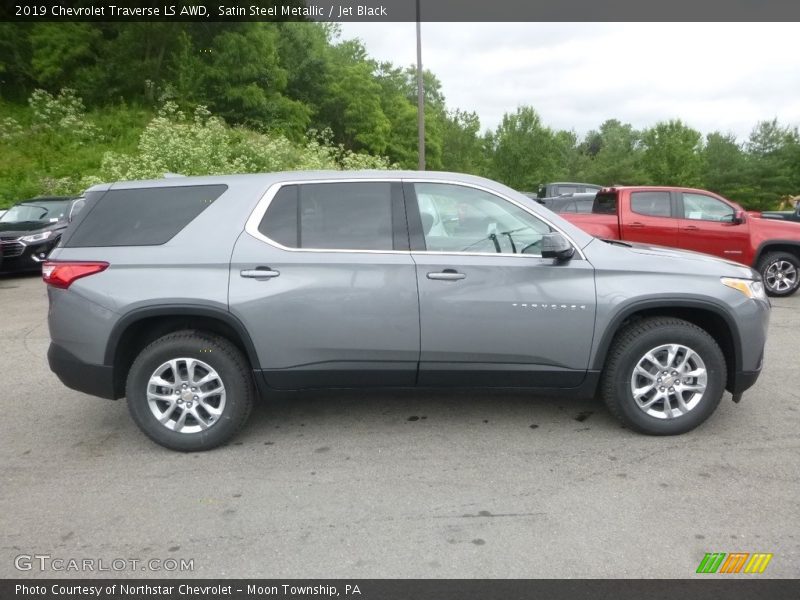 Satin Steel Metallic / Jet Black 2019 Chevrolet Traverse LS AWD