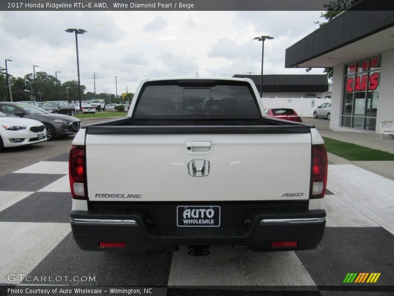 White Diamond Pearl / Beige 2017 Honda Ridgeline RTL-E AWD