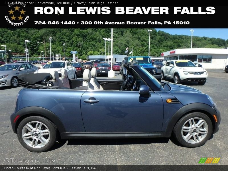 Ice Blue / Gravity Polar Beige Leather 2011 Mini Cooper Convertible
