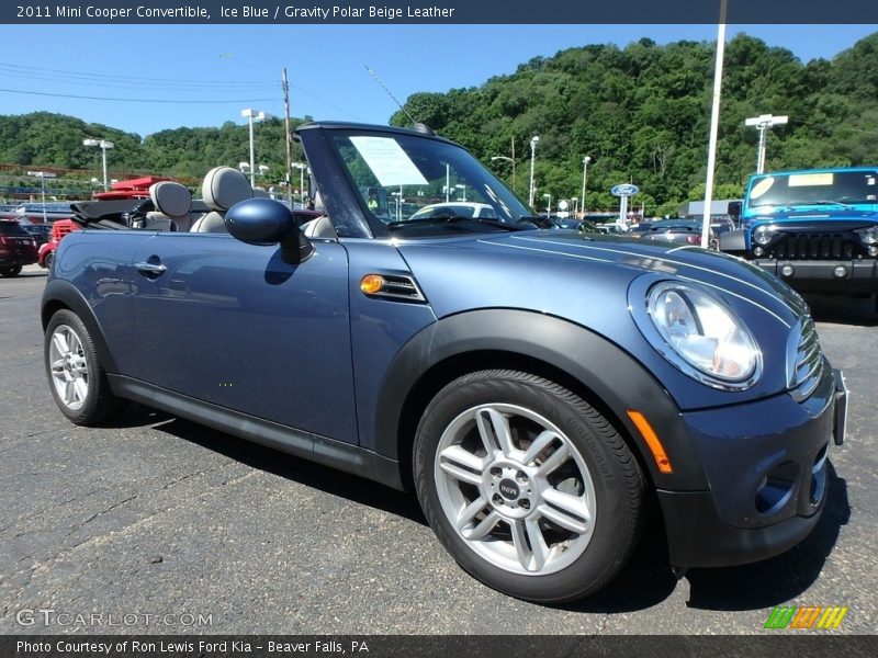 Ice Blue / Gravity Polar Beige Leather 2011 Mini Cooper Convertible