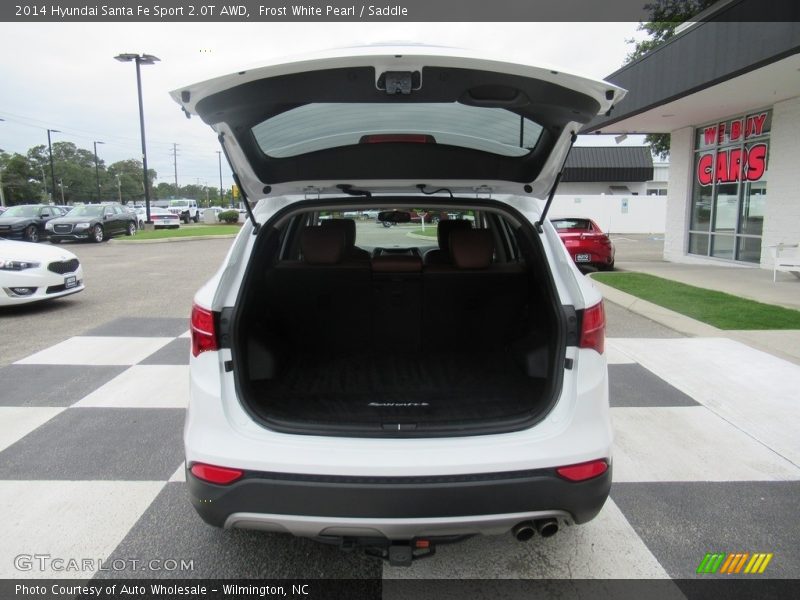 Frost White Pearl / Saddle 2014 Hyundai Santa Fe Sport 2.0T AWD