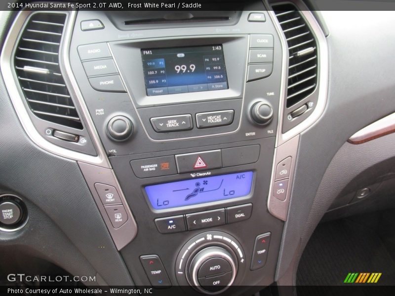 Frost White Pearl / Saddle 2014 Hyundai Santa Fe Sport 2.0T AWD