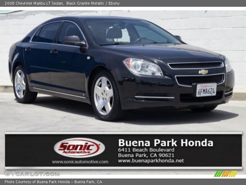 Black Granite Metallic / Ebony 2008 Chevrolet Malibu LT Sedan