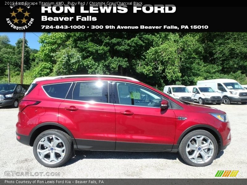 Ruby Red / Chromite Gray/Charcoal Black 2019 Ford Escape Titanium 4WD