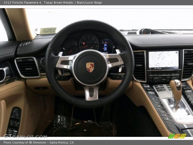 Topaz Brown Metallic / Black/Luxor Beige 2013 Porsche Panamera 4