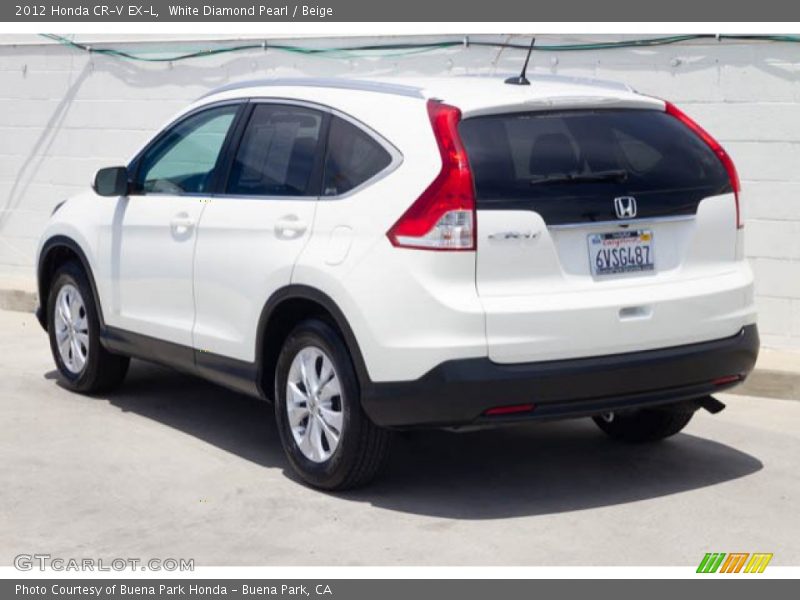 White Diamond Pearl / Beige 2012 Honda CR-V EX-L