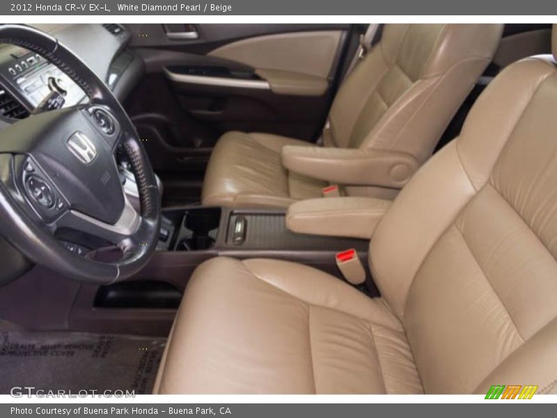 White Diamond Pearl / Beige 2012 Honda CR-V EX-L