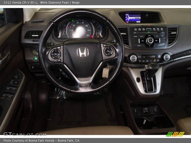 White Diamond Pearl / Beige 2012 Honda CR-V EX-L