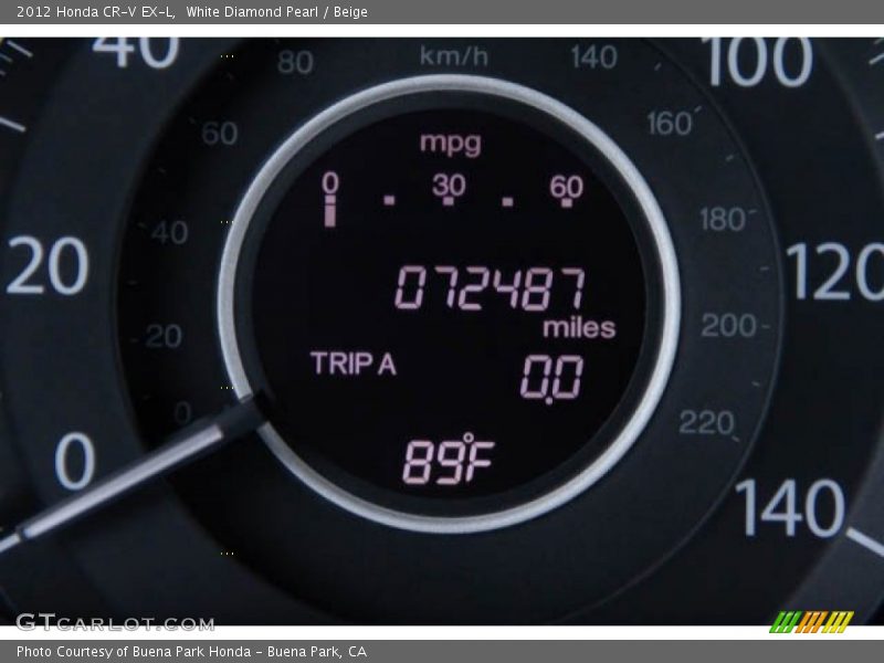 White Diamond Pearl / Beige 2012 Honda CR-V EX-L
