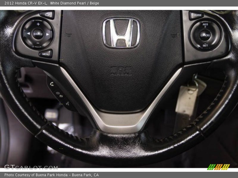 White Diamond Pearl / Beige 2012 Honda CR-V EX-L
