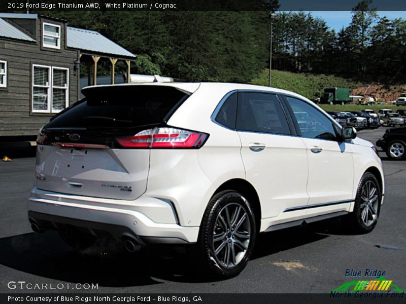 White Platinum / Cognac 2019 Ford Edge Titanium AWD