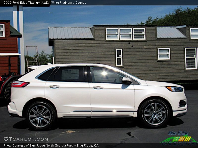 White Platinum / Cognac 2019 Ford Edge Titanium AWD