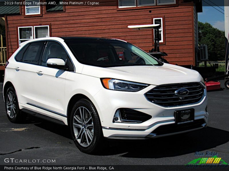 White Platinum / Cognac 2019 Ford Edge Titanium AWD