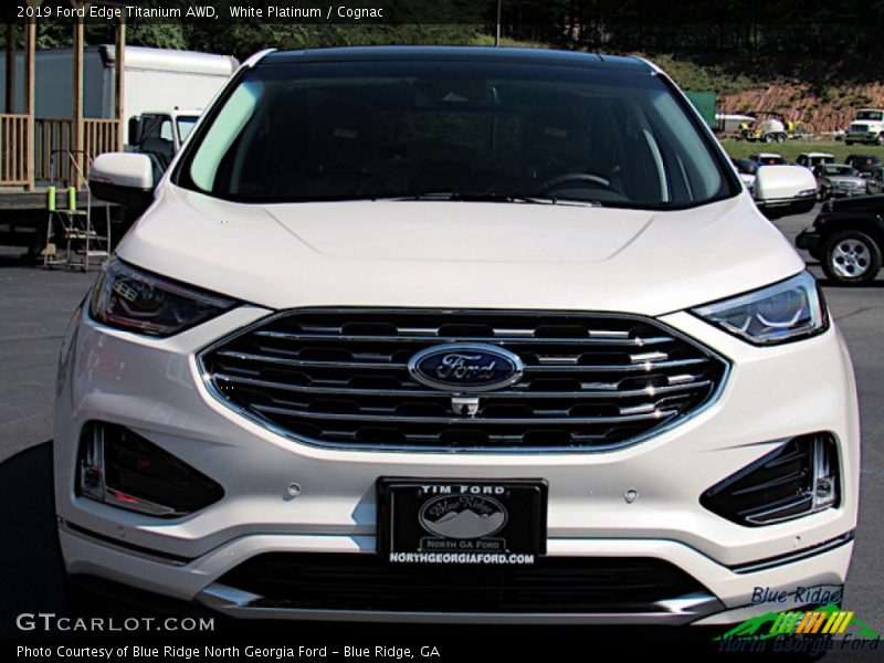 White Platinum / Cognac 2019 Ford Edge Titanium AWD