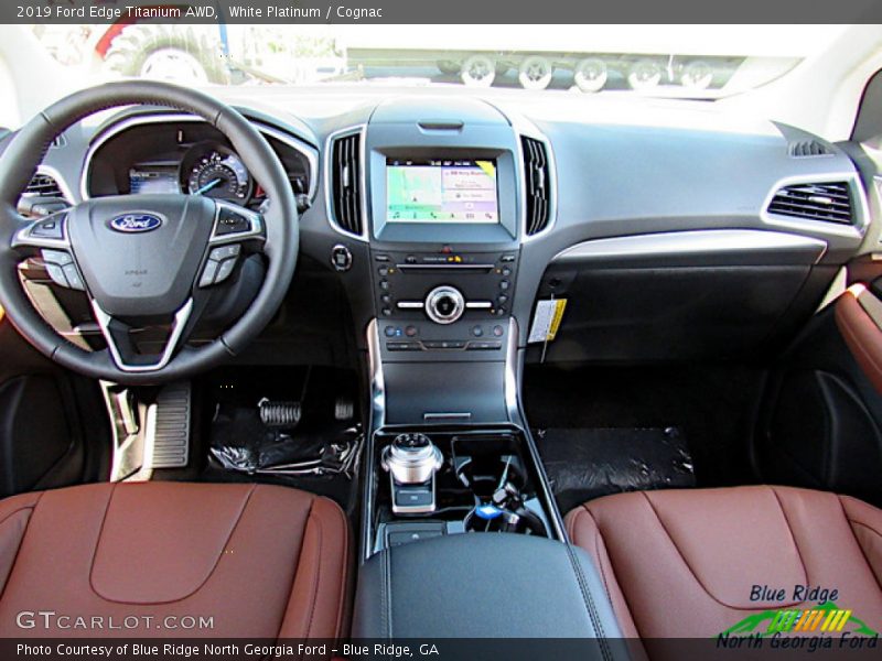 White Platinum / Cognac 2019 Ford Edge Titanium AWD