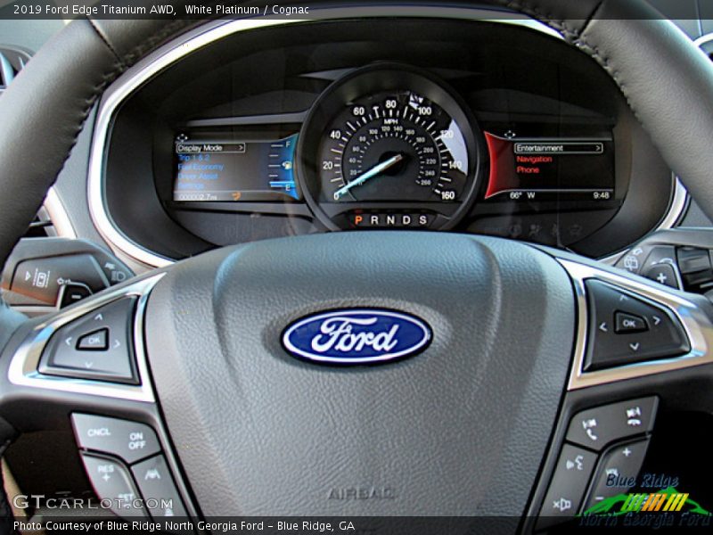 White Platinum / Cognac 2019 Ford Edge Titanium AWD