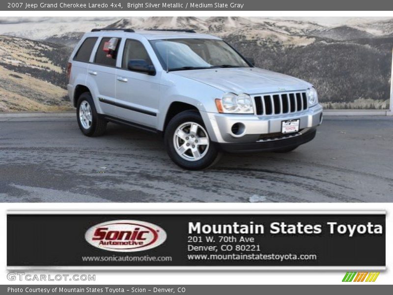 Bright Silver Metallic / Medium Slate Gray 2007 Jeep Grand Cherokee Laredo 4x4