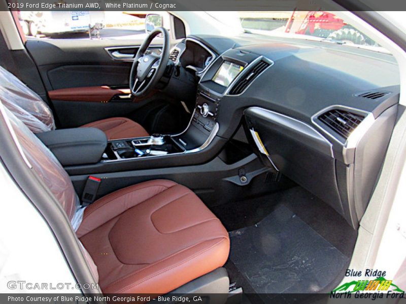 White Platinum / Cognac 2019 Ford Edge Titanium AWD