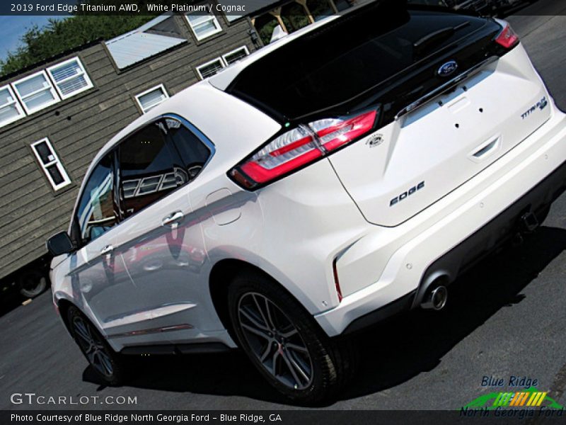 White Platinum / Cognac 2019 Ford Edge Titanium AWD