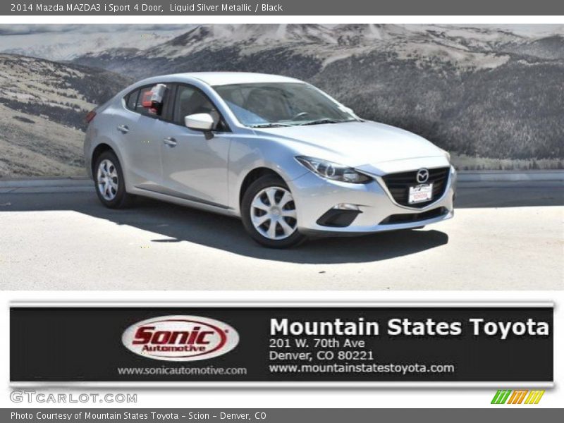 Liquid Silver Metallic / Black 2014 Mazda MAZDA3 i Sport 4 Door