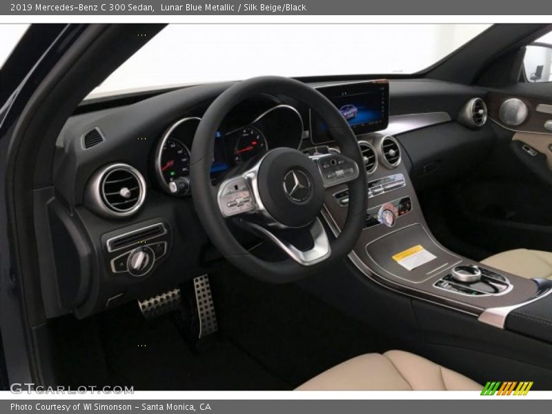 Lunar Blue Metallic / Silk Beige/Black 2019 Mercedes-Benz C 300 Sedan