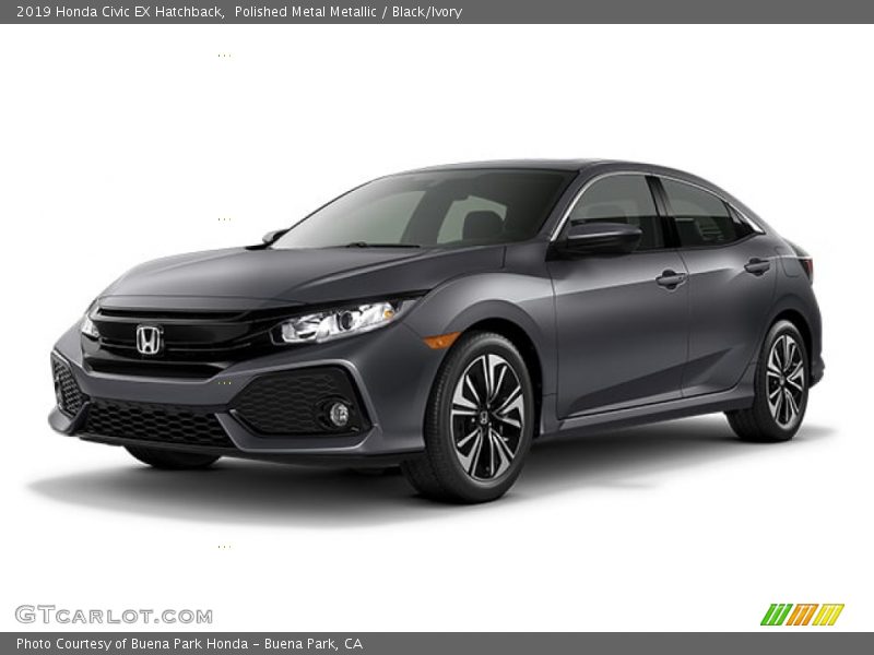 Polished Metal Metallic / Black/Ivory 2019 Honda Civic EX Hatchback