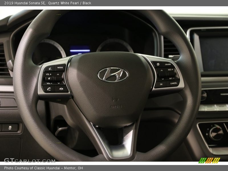 Quartz White Pearl / Black 2019 Hyundai Sonata SE