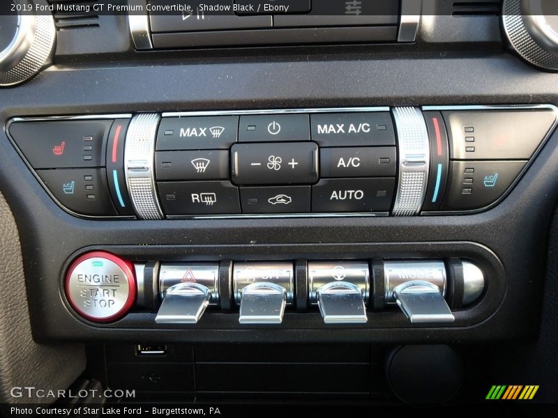 Controls of 2019 Mustang GT Premium Convertible