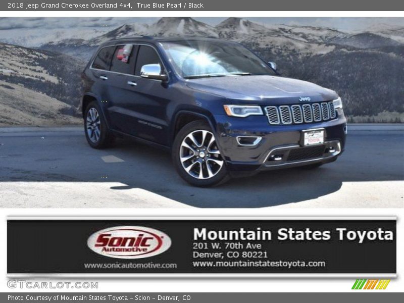 True Blue Pearl / Black 2018 Jeep Grand Cherokee Overland 4x4