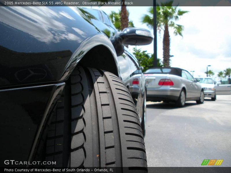 Obsidian Black Metallic / Black 2005 Mercedes-Benz SLK 55 AMG Roadster