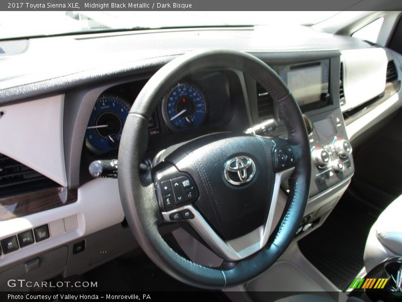 Midnight Black Metallic / Dark Bisque 2017 Toyota Sienna XLE