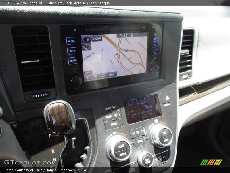 Midnight Black Metallic / Dark Bisque 2017 Toyota Sienna XLE