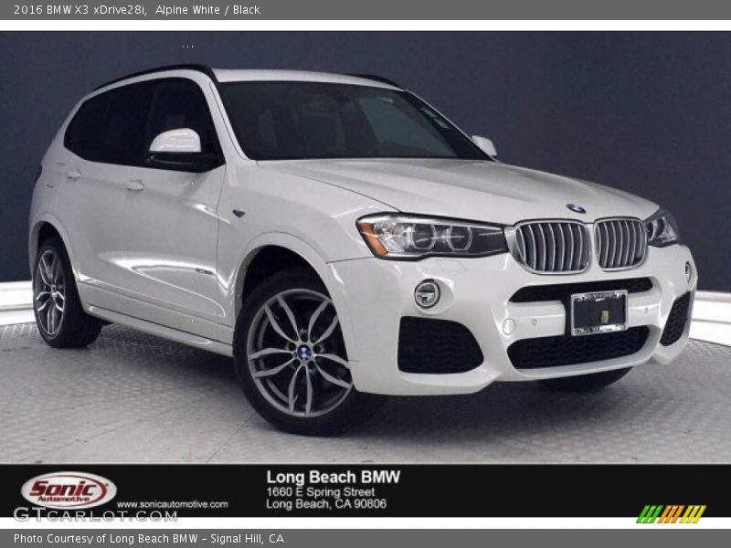 Alpine White / Black 2016 BMW X3 xDrive28i