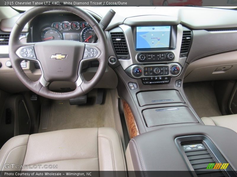White Diamond Tricoat / Cocoa/Dune 2015 Chevrolet Tahoe LTZ 4WD