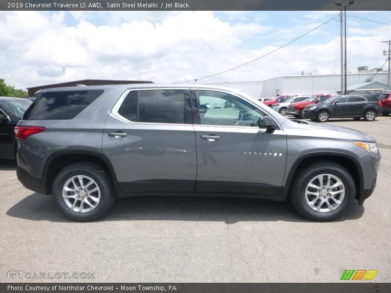 Satin Steel Metallic / Jet Black 2019 Chevrolet Traverse LS AWD