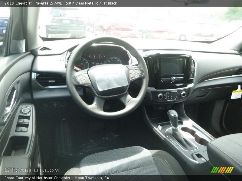 Satin Steel Metallic / Jet Black 2019 Chevrolet Traverse LS AWD