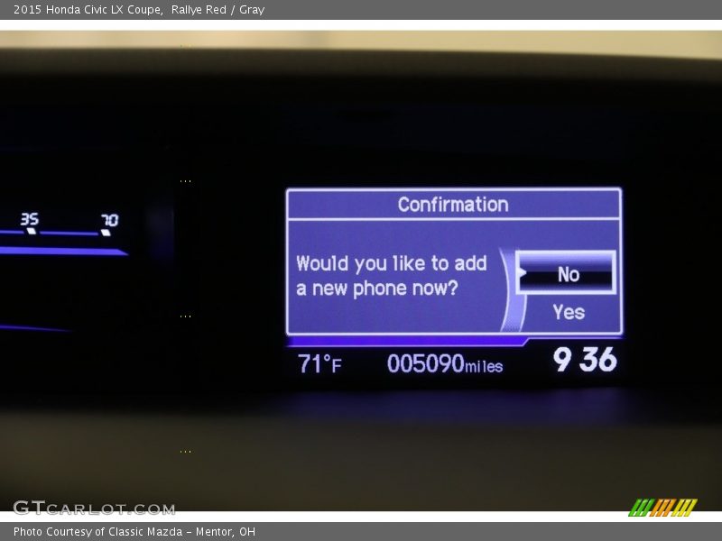 Rallye Red / Gray 2015 Honda Civic LX Coupe
