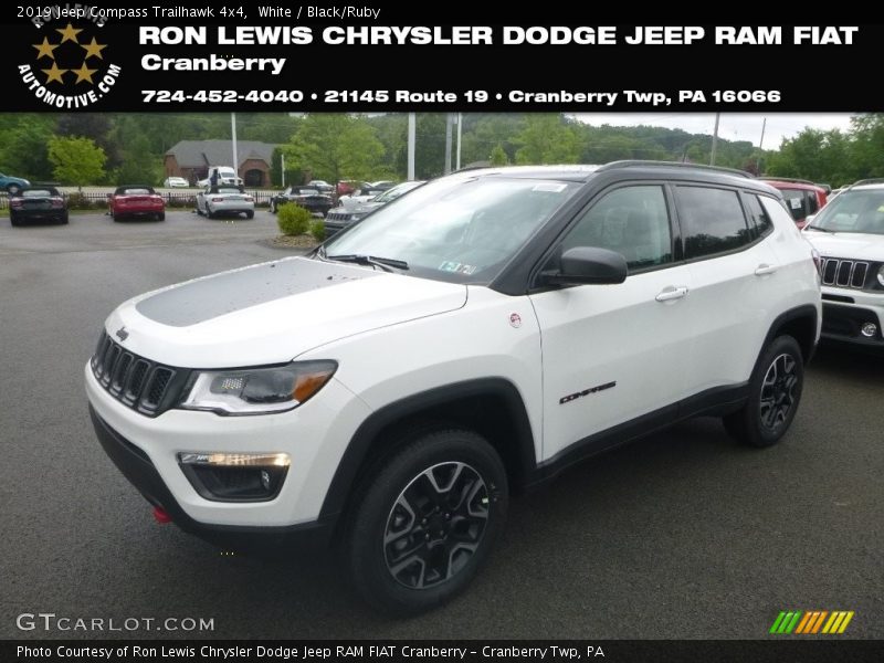 White / Black/Ruby 2019 Jeep Compass Trailhawk 4x4